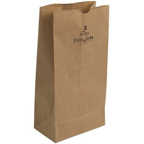 Grocery Paper Bags, 35 Lb Capacity, #8, 6.13" X 4.17" X 12.44", Kraft, 500 Bags