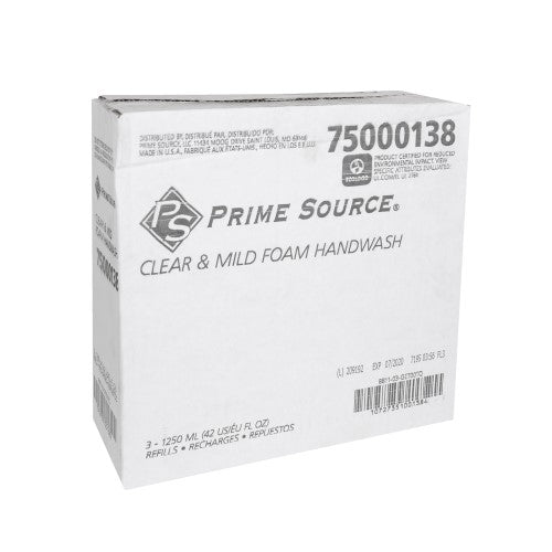 Prime Source Clear And Mild Foam Hand Wash - 1250 Ml. 3/Case