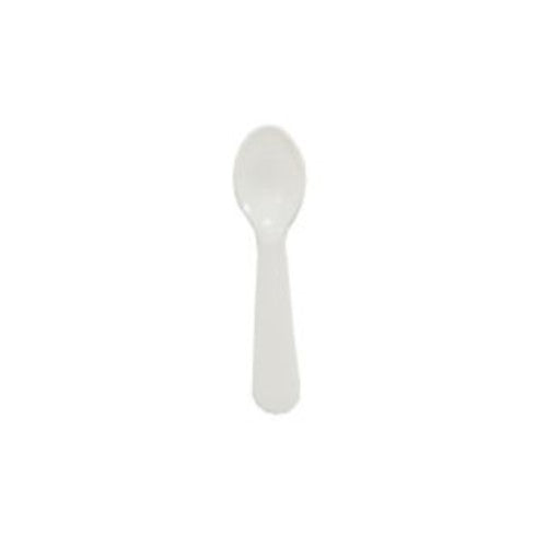 Taster Spoon Lightweight White Polystyrene - 3" X 0.7" X 0.1" 3000/Case