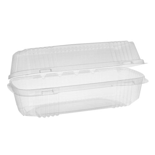Clearview Smartlock Hinged Lid Container, Hoagie Container, 27 Oz, 9.25 X 4.5 X 3, Clear, Plastic, 250/carton