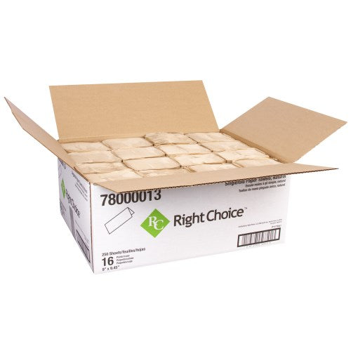 Right Choice™ Paper Singlefold Towel 1-Ply 250-Sheets, Kraft, 9" X 9.45"0 4000/Case