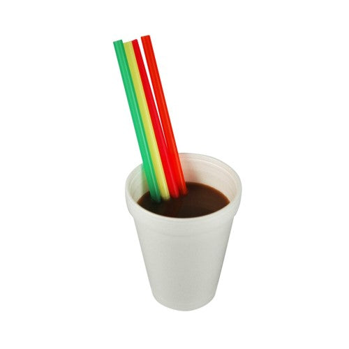 Fat Straws 8" Assorted Neon Colors 2400/Case