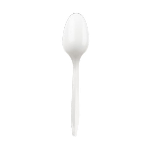 White Medium Weight Polypropylene Wrapped Teaspoon 1000/Case