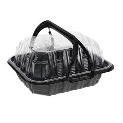 Black And Clear Plastic Baby Chicken Barn With Handle - 7.6" X 6.6" X 3.3" 200/Case