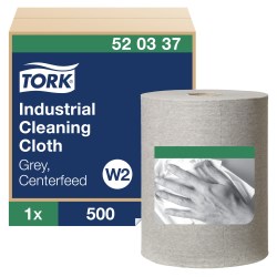 Industrial Cleaning Cloths, 1-ply, 12.6 X 10, Gray, 500 Wipes/roll