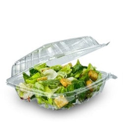 Clearseal Hinged-lid Plastic Containers, Sandwich Container, 13.8 Oz, 5.4 X 5.3 X 2.6, Clear, Plastic, 500/carton