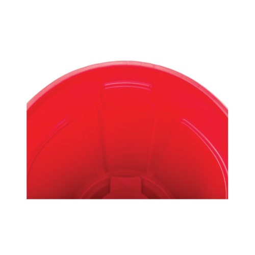 Vented Round Brute Container, 32 Gal, Plastic, Red