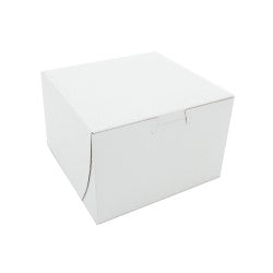 White One-piece Non-window Bakery Boxes, 6 X 6 X 4, White, Paper, 250/bundle