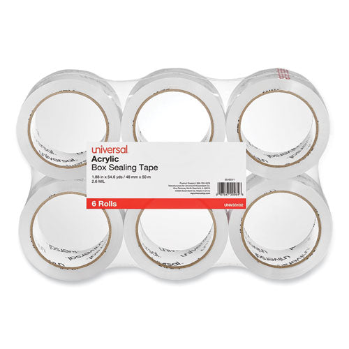 Moving And Storage Packing Tape, 3" Core, 1.88" X 54.6 Yd, Clear, 6/pack