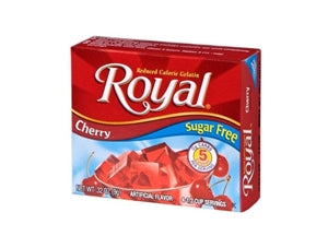 Royal Sugar Free Cherry Flavored Gelatin Mix-0.32 oz.-12/Case