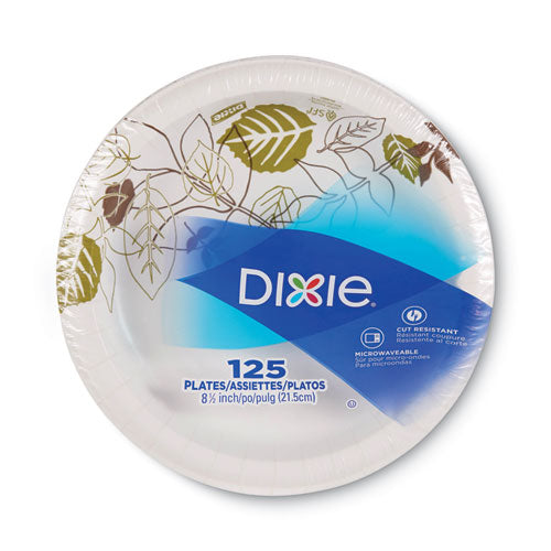 Dixie Pathways Soak-proof Shield Mediumweight Paper Plates Wisesize 8.5" Dia Green/burgundy 125/pack