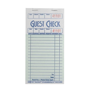 National Checking Guest Check 16 Line 1 Part Green Shrink Wrap-5000 Each-1/Case