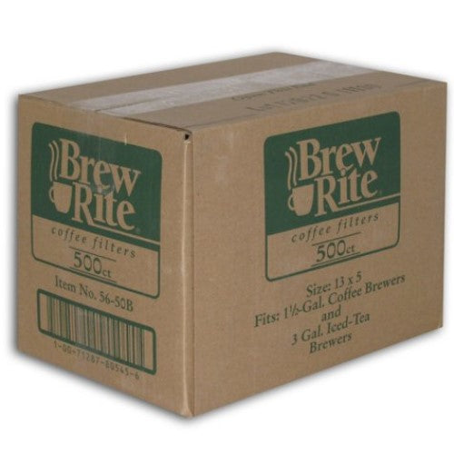 Brew Rite 13 x 5 Coffee Filters 1.5 Gal 500 Count