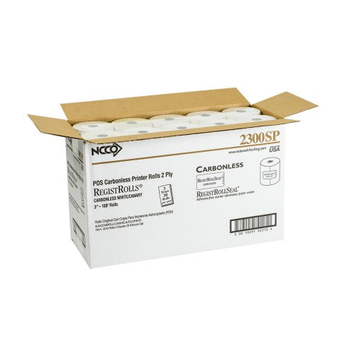 National Checking Register Roll 3 X 100' 2 Ply White Canary Kitchen Printer Roll 1-30 Roll-30 Roll-1/Case