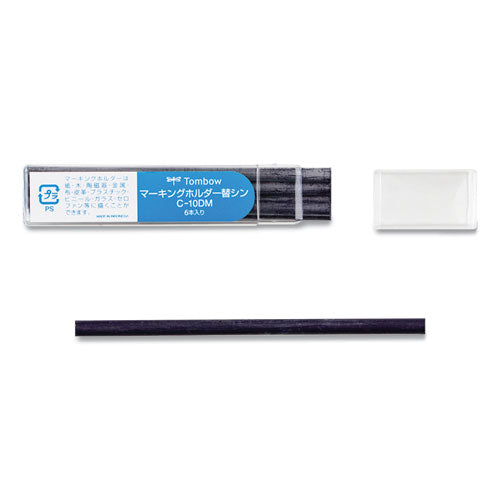Tombow Mechanical Wax-based Marking Pencil Refills 4.4 Mm Blue 10/box