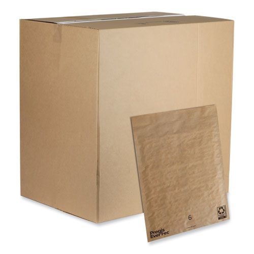 Pregis Evertec Curbside Recyclable Padded Mailer #6 Kraft Paper Self-adhesive Closure 14x18 Brown 50/Case