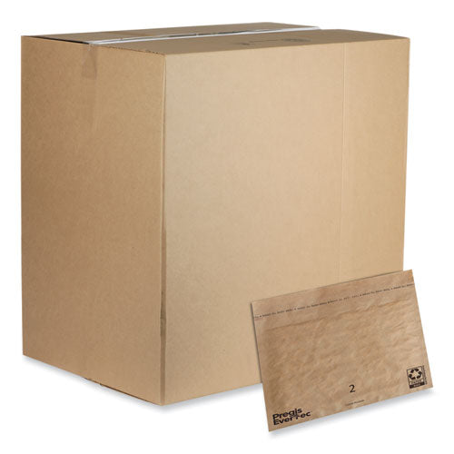 Pregis Evertec Curbside Recyclable Padded Mailer #2 Kraft Paper Self-adhesive Closure 12x9 Brown 100/Case