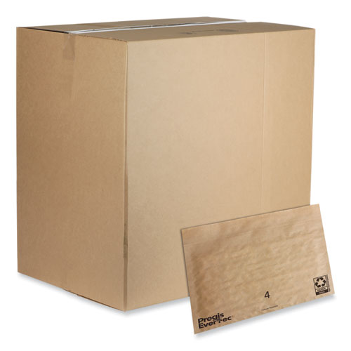 Pregis Evertec Curbside Recyclable Padded Mailer #4 Kraft Paper Self-adhesive Closure 14x9 Brown 150/Case