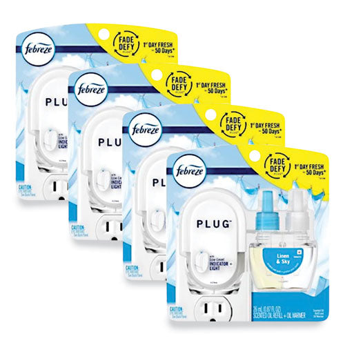 Febreze Plug Air Freshener Warmer Start Kit 6.54x2.99x5.98 Clear/white 4/Case