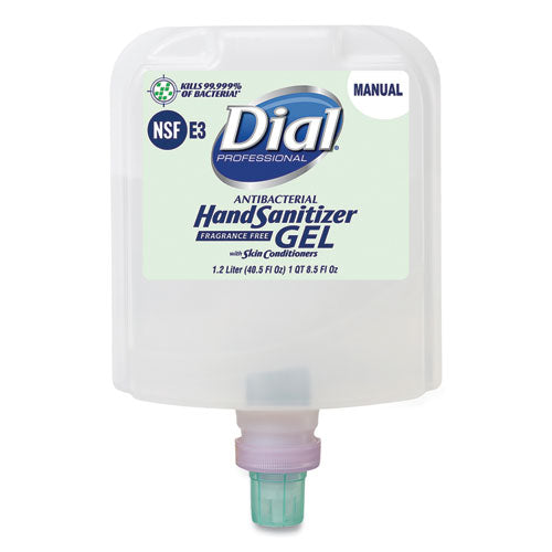 Dial Professional Antibacterial Gel Hand Sanitizer Refill For Dial 1700 Dispenser 1.2 L Refill Fragrance-free 3/Case