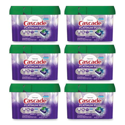 Cascade Platinum Plus Actionpacs Dishwasher Detergent Pods Fresh Scent 20.7 Oz Tub 38/tub 6/Case