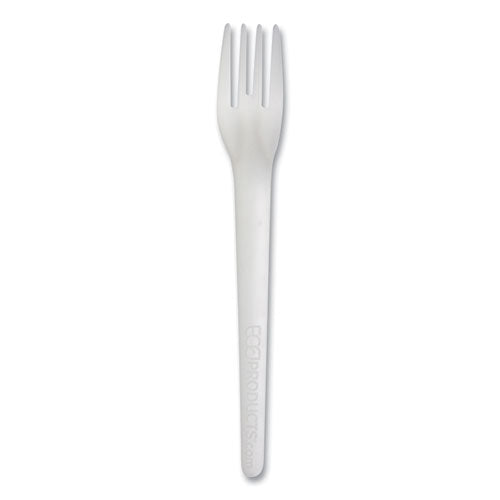 Eco-Products Plantware Compostable Cutlery Fork 6" White 1000/Case