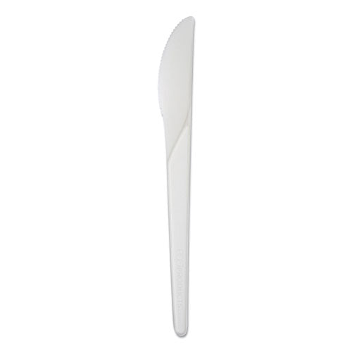 Eco-Products Plantware Compostable Cutlery Knife 6" White 1000/Case