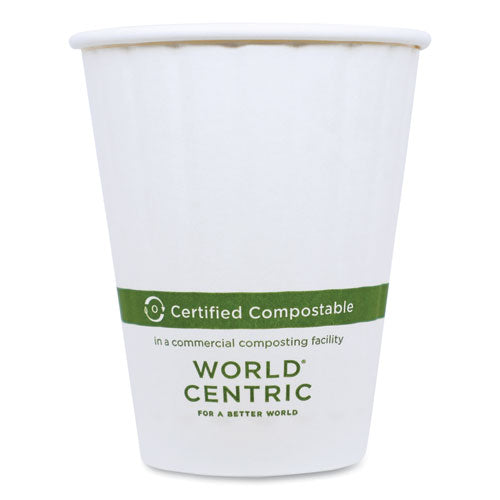 World Centric Double Wall Paper Hot Cups 8 Oz White 1000/Case