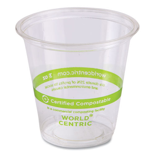 World Centric Pla Clear Cold Cups 3 Oz Clear 2500/Case