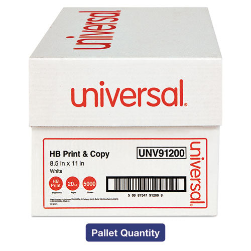 Universal Multipurpose Paper 96 Bright 20 Lb Bond Weight 8.5x11 White 500 Sheets/ream 10 Reams/Case 40 Cartons/pallet