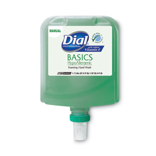 Dial Professional Basics Hypoallergenic Foaming Hand Wash Refill For Dial 1700 Dispenser Honeysuckle With Vitamin E 1.7 L 3/Case