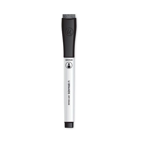 U Brands Chisel Tip Low-odor Dry-erase Markers With Erasers Broad Chisel Tip Black Dozen