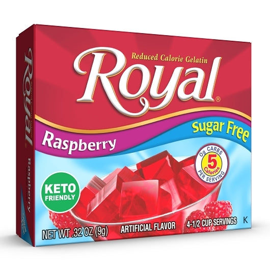 Royal Sugar Free 5 Calorie Raspberry Flavored Gelatin Mix-0.32 oz.-12/Case