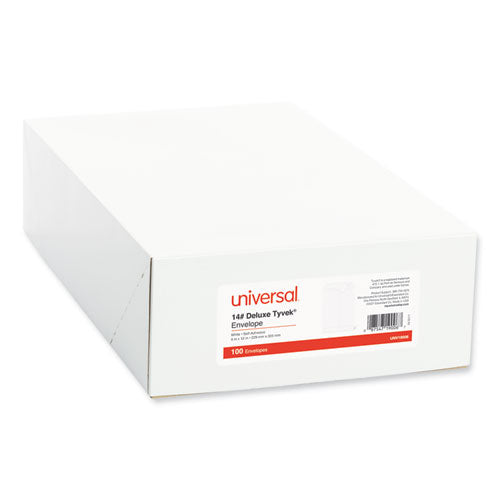 Universal Deluxe Tyvek Envelopes #10 1/2 Square Flap Self-adhesive Closure 9x12 White 100/box