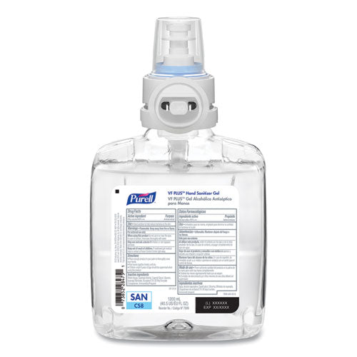 PURELL Vf Plus Hand Sanitizer Gel 1200 Ml Refill Bottle Fragrance-free For Cs8 Dispensers 2/Case