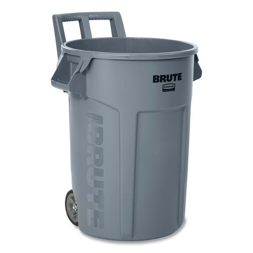 Rubbermaid Commercial Vented Wheeled Brute Container 32 Gal Plastic Gray