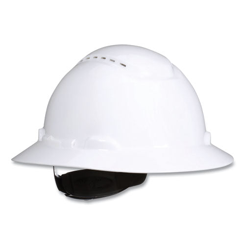 3M™ Securefit H-series Hard Hats H-800 Vented Hat With Uv Indicator 4-point Pressure Diffusion Ratchet Suspension White