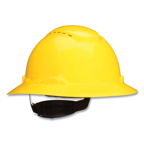 3M™ Securefit H-series Hard Hats H-800 Vented Hat With Uv Indicator 4-point Pressure Diffusion Ratchet Suspension Yellow