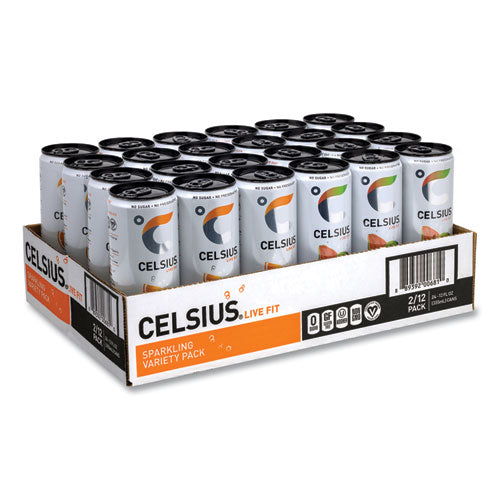 Celsius Live Fit Variety Pack Kiwi Guava And Orange 12 Oz Can 24/Case Ships In 1-3 Business Days