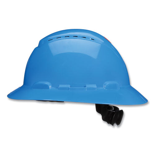 3M™ Securefit H-series Hard Hats H-800 Vented Hat With Uv Indicator 4-point Pressure Diffusion Ratchet Suspension Blue