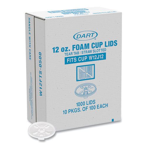 Dart Lids For Foam Cups And Containers Fits 12 Oz Cups Translucent 1000/Case