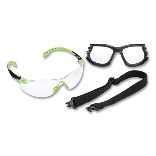 3M™ Solus 1000-series Safety Glasses Green Plastic Frame Clear Polycarbonate Lens