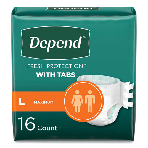 Depend Incontinence Protection With Tabs 35" To 49" Waist 20/pack 3 Packs/Case