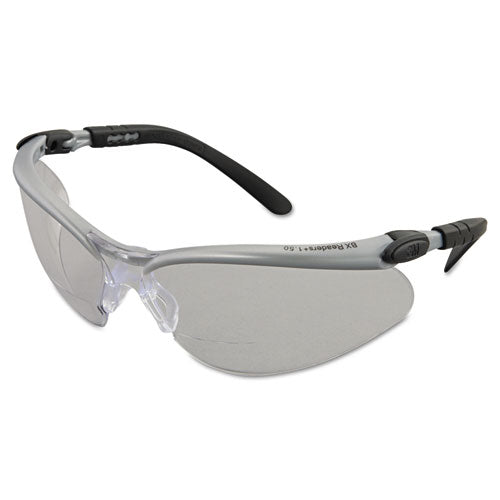 3M™ Bx Molded-in Diopter Safety Glasses 1.5+ Diopter Strength Silver/black Frame Clear Lens 20/box