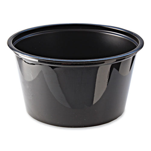 Fabri-Kal Portion Cups 4 Oz Black 125/sleeve 20 Sleeves/Case