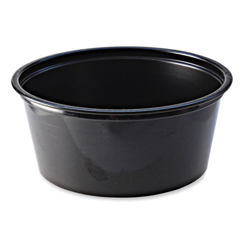 Fabri-Kal Portion Cups 3.25 Oz Black 125/sleeve 20 Sleeves/Case