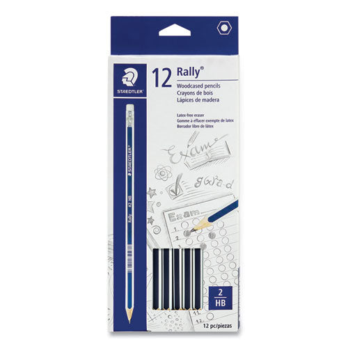 Staedtler Woodcase Pencil Hb #2 Black Lead Blue/white Barrel 12/pack
