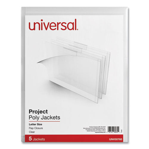 Universal Project Poly Jackets Letter Size Clear 5/pack