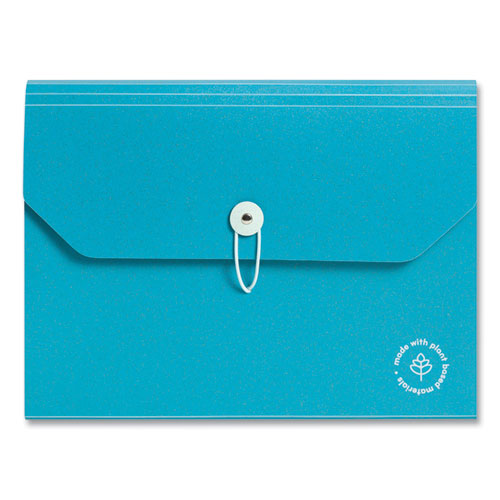 U Brands U Eco 13-pocket Expandable File 9.75" Expansion 13 Sections; Button/elastic Closure 1/12-cut Tabs Letter Size Ocean