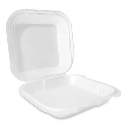 Plastifar Foam Hinged Lid Container Secure Two Tab Latch Poly Bag 9x9x3 White 100/bag 2 Bags/Case